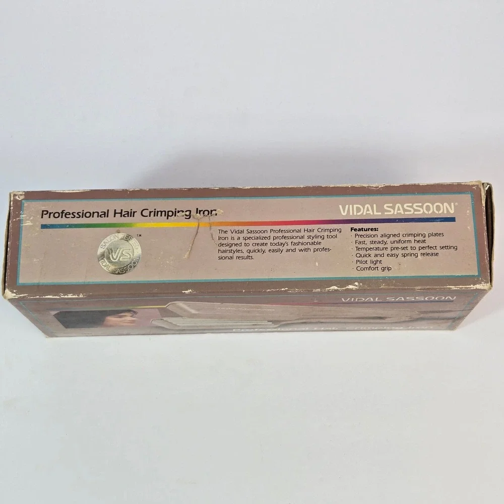Vidal Sassoon Professional Hair Crimping Iron VS-142 Vintage 80s Taupe with Box